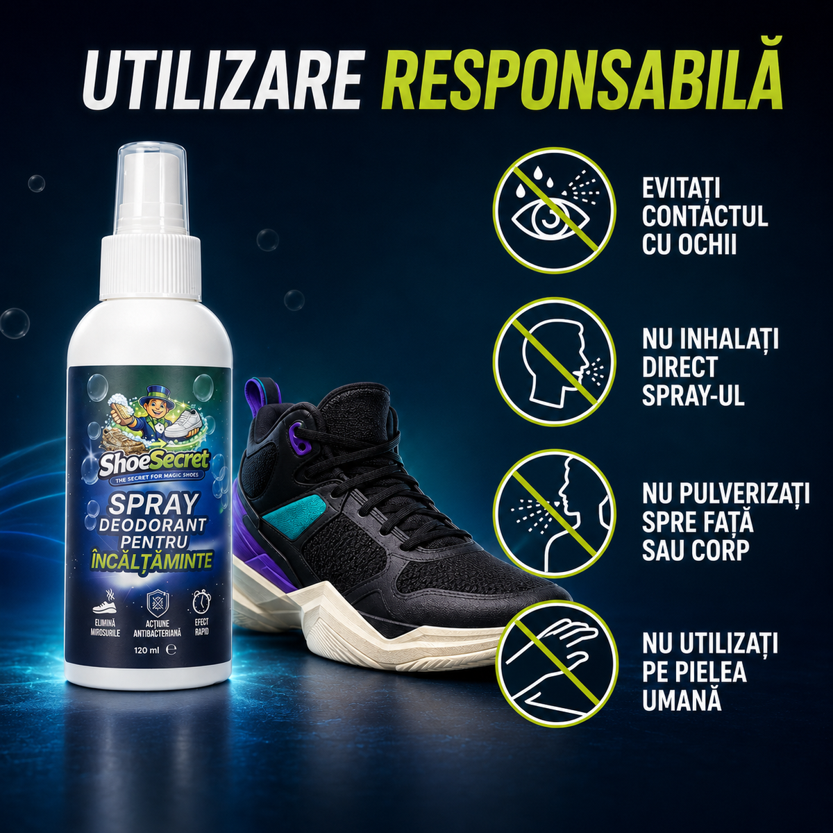 Spray deodorant pentru incaltaminte ShoeSecret