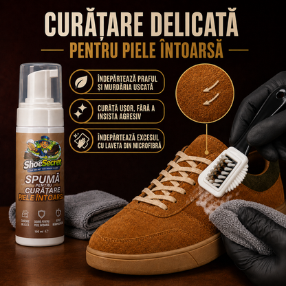 Set pentru curatarea si intretinere piele intoarsa ShoeSecret