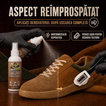 Set pentru curatarea si intretinere piele intoarsa ShoeSecret