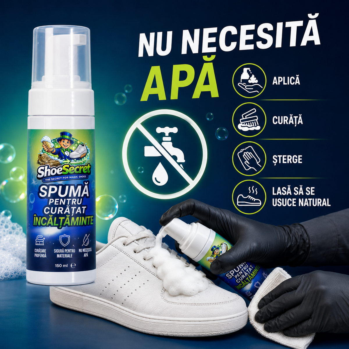 Spuma pentru curatat incaltaminte ShoeSecret