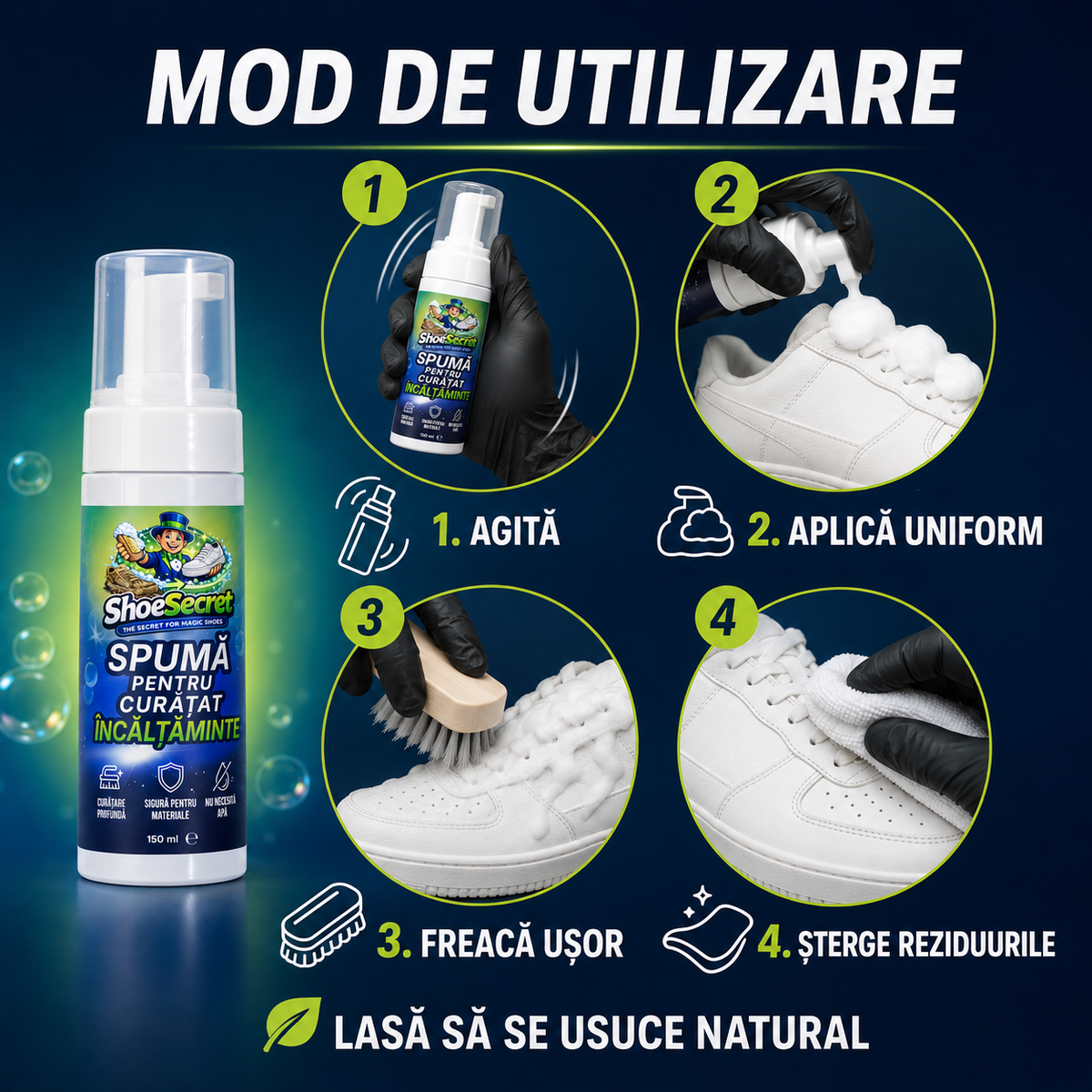 Spuma pentru curatat incaltaminte ShoeSecret