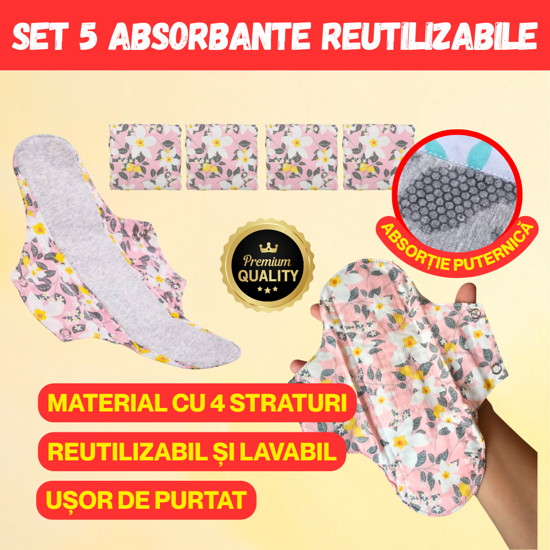 SET 5 ABSORBANTE REUTILIZABILE