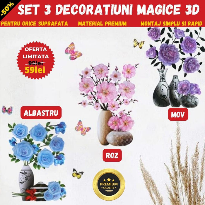 SET 3 DECORATIUNI MAGICE 3D