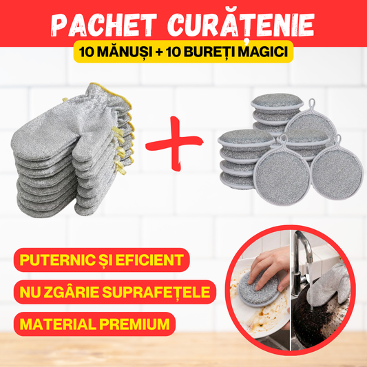 PACHET MAGIC DE CURATENIE 10 MANUSI+10 BURETI