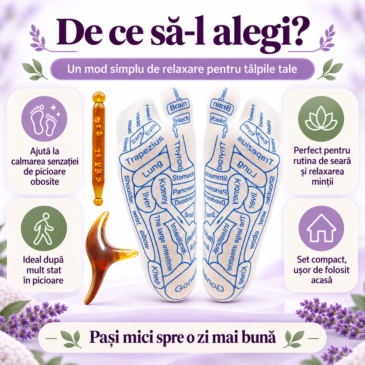 Set Masaj Reflexoterapie pentru Tălpi