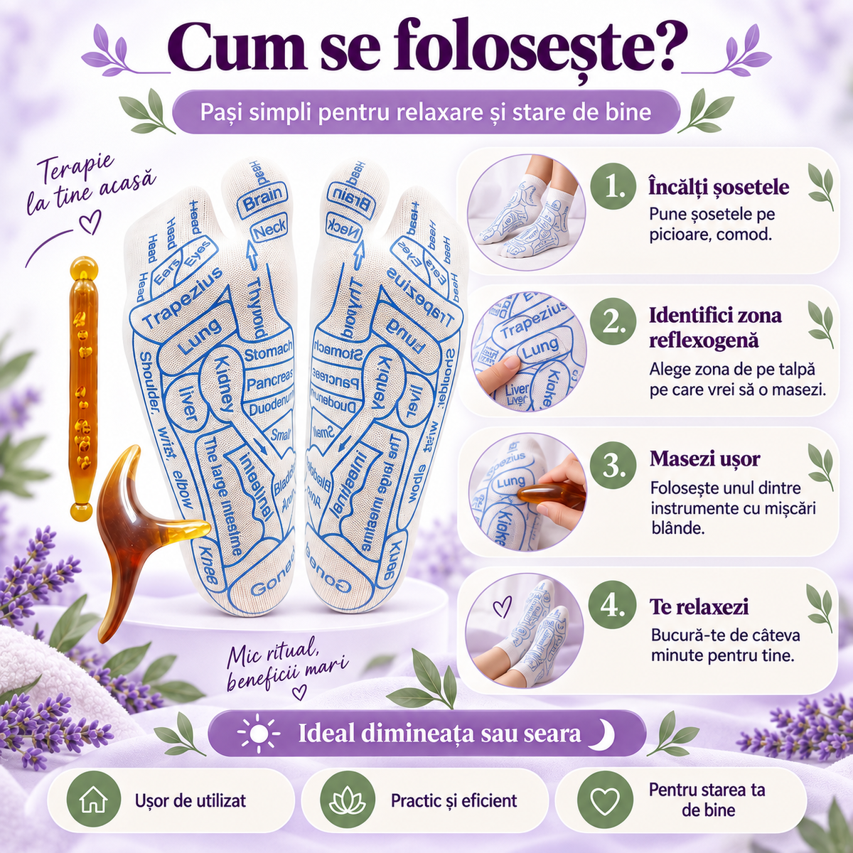 Set Masaj Reflexoterapie pentru Tălpi
