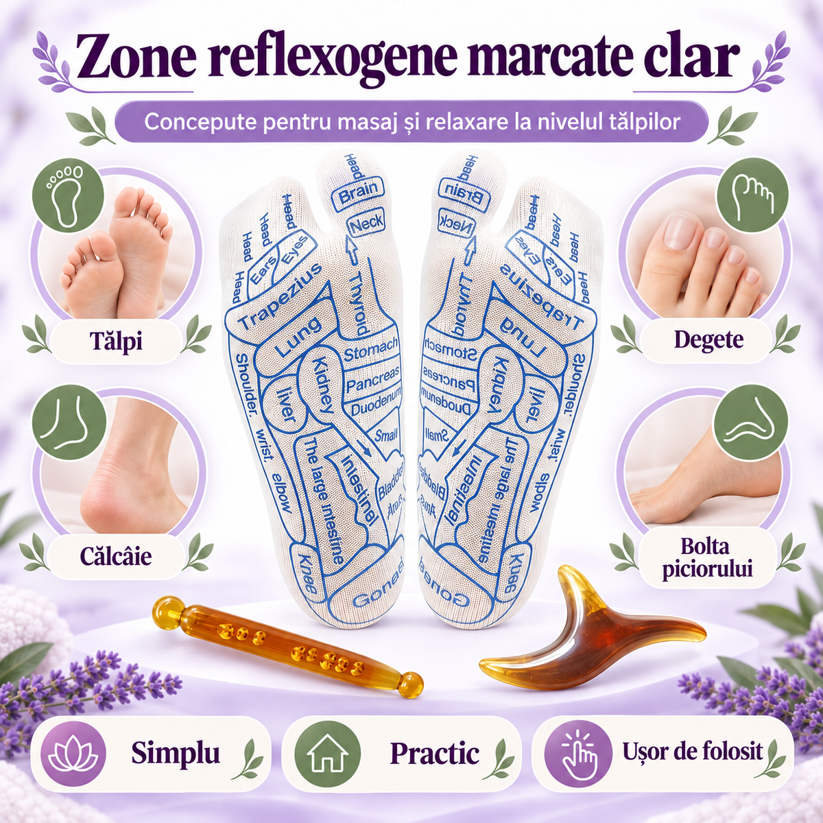 Set Masaj Reflexoterapie pentru Tălpi