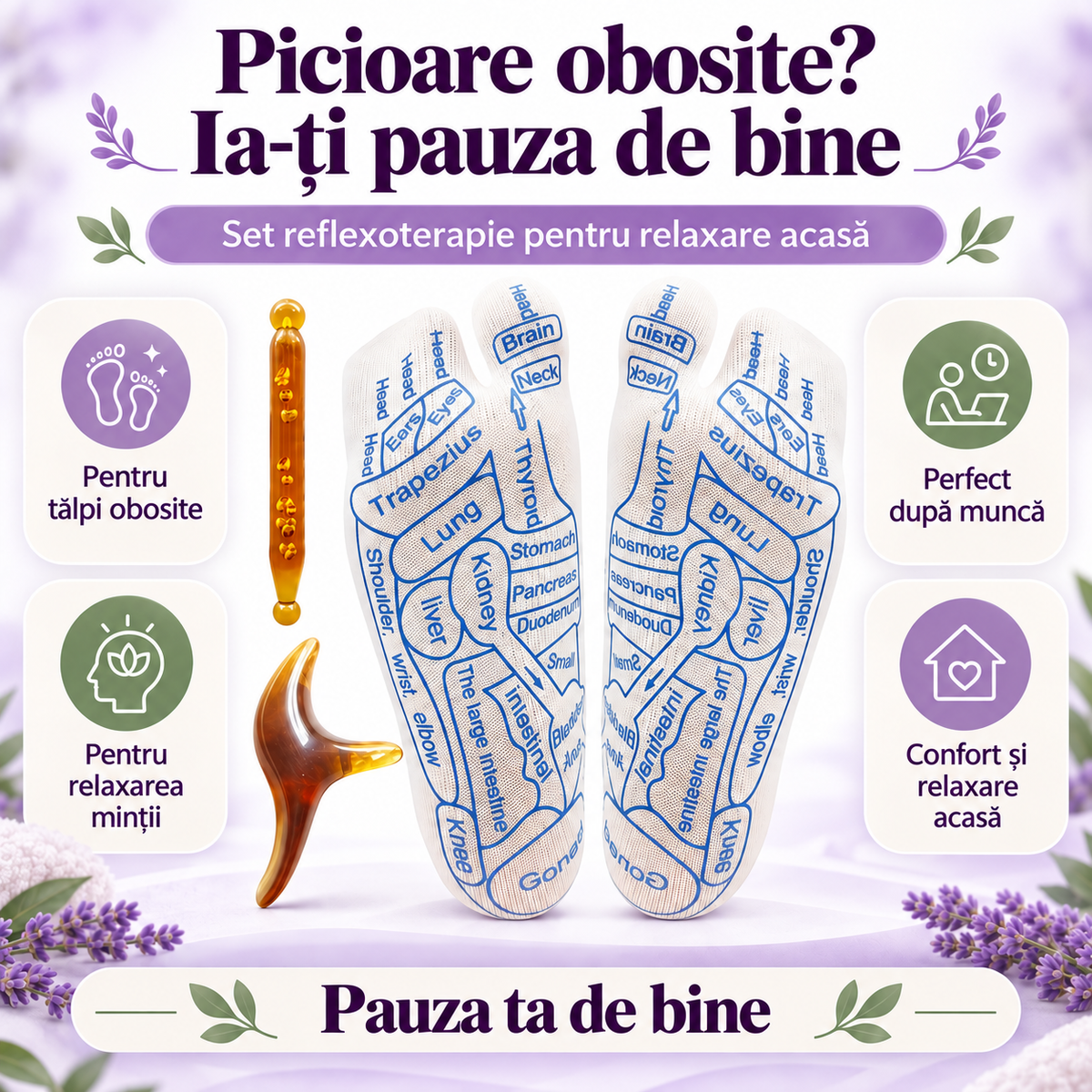 Set Masaj Reflexoterapie pentru Tălpi