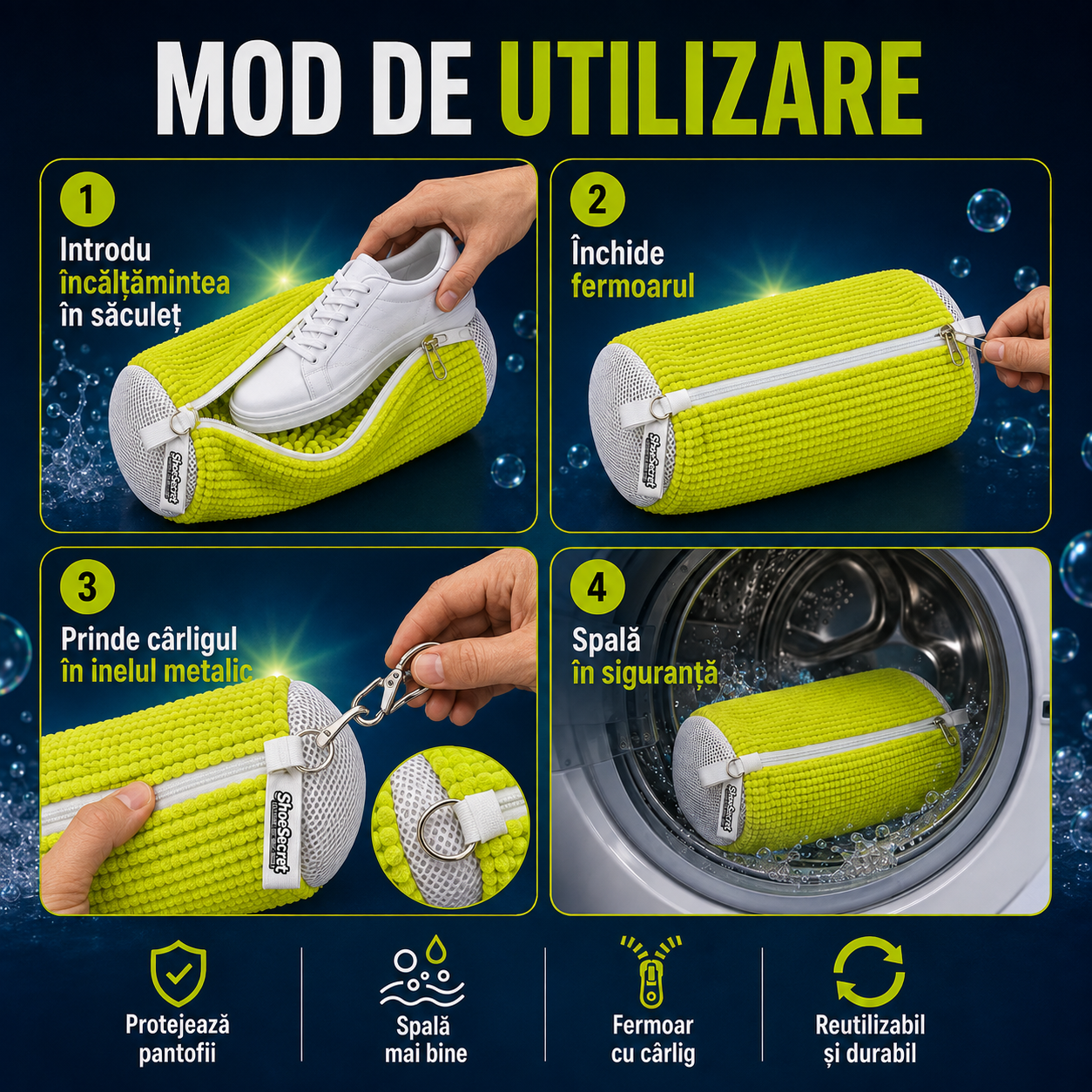 Set 2 Săculeți Spălare Încălțăminte