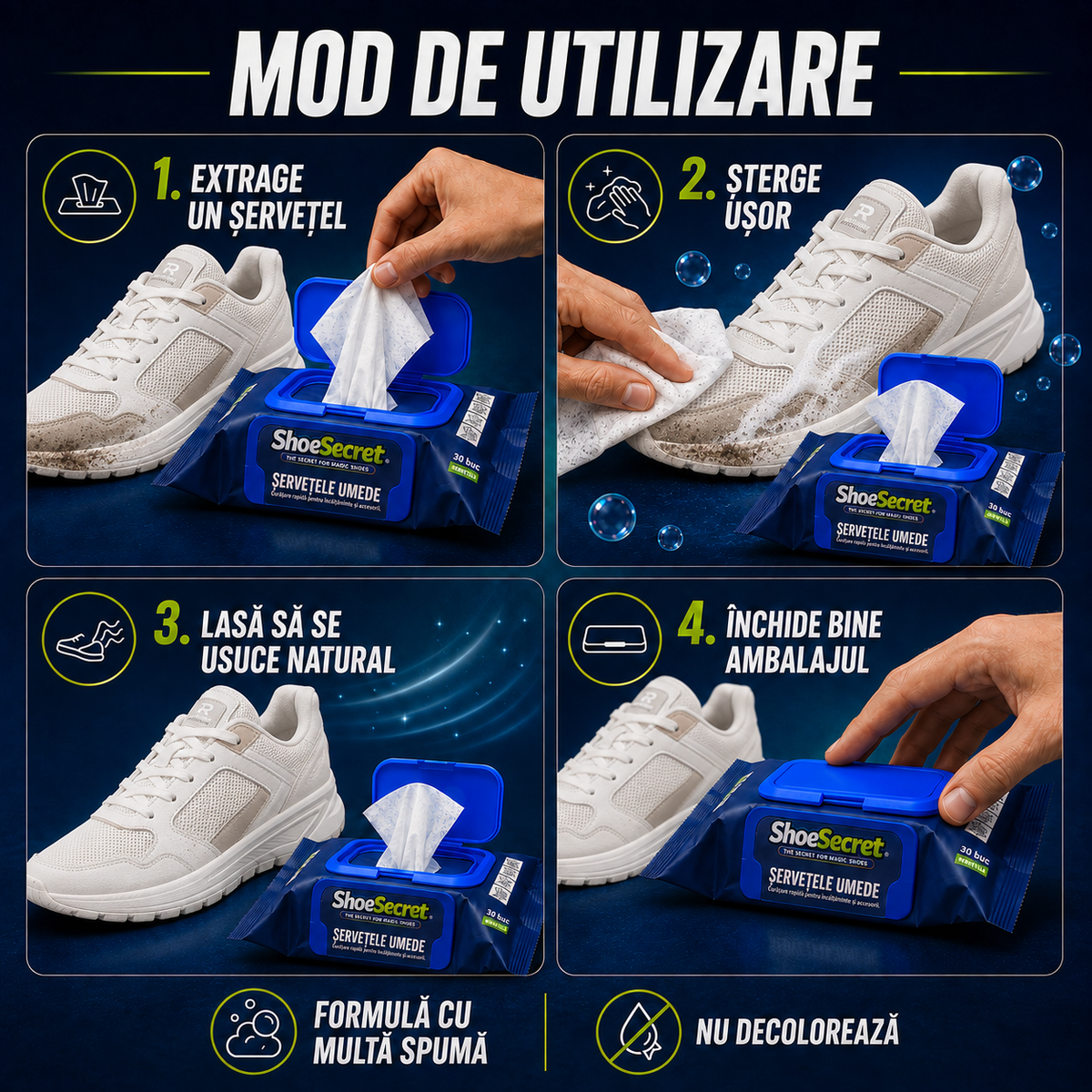 Servetele umede pentru incaltaminte ShoeSecret